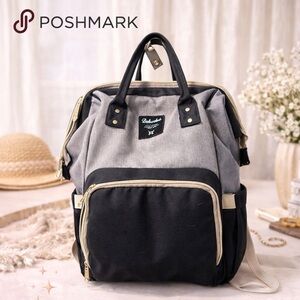 Dokoclub Black Gray Cream Back Pack Baby Bag